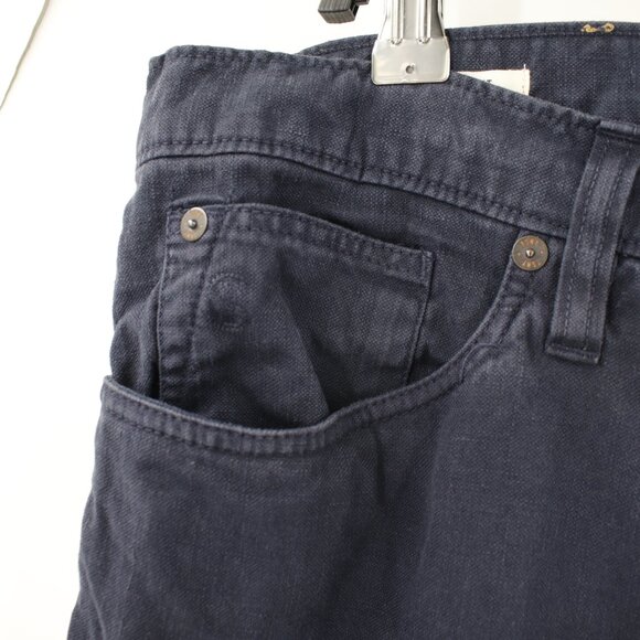 Todd Snyder Pants Mens 38 L27 Slim Fit 5 Pocket Cotton Linen Flat Front Blue - Picture 2 of 13